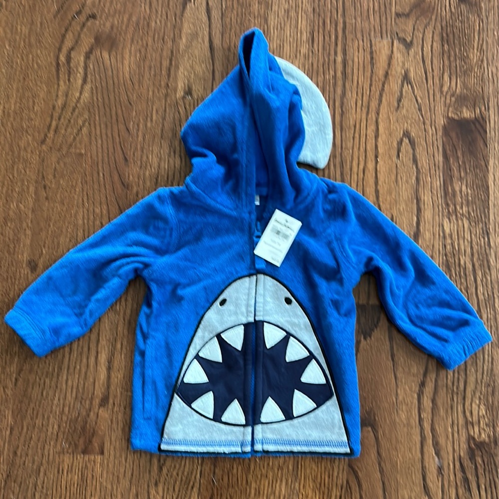 NWT Hannah Andersson Hooded Shark Coverup 12-18M / 75cm